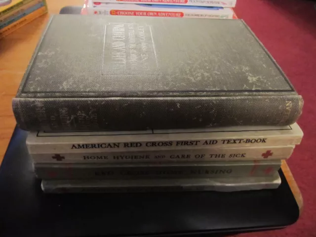 Red Cross lot of 5 vintage books First Aid Nursing Home Hygiene more