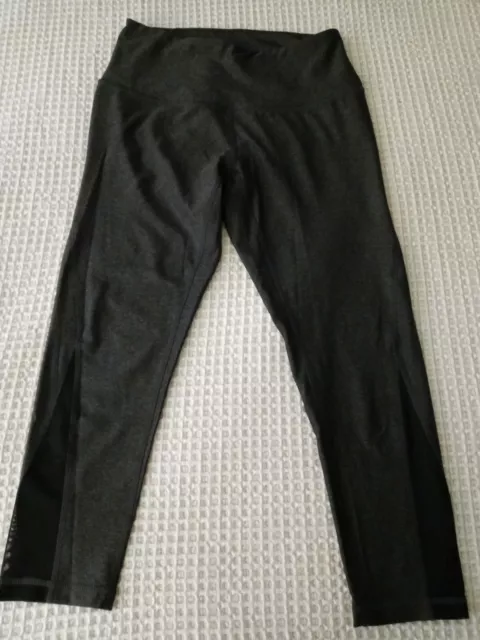 Z by ZELLA  Dark Gray Leggings Yoga Crop Pants Mesh Athletic Running Size Small