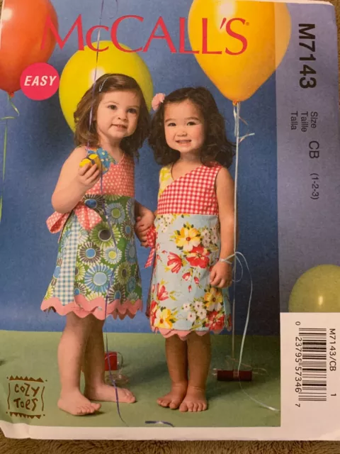 McCalls M7143 Toddler Dress Sewing Pattern Size 1-3 NEW UNCUT