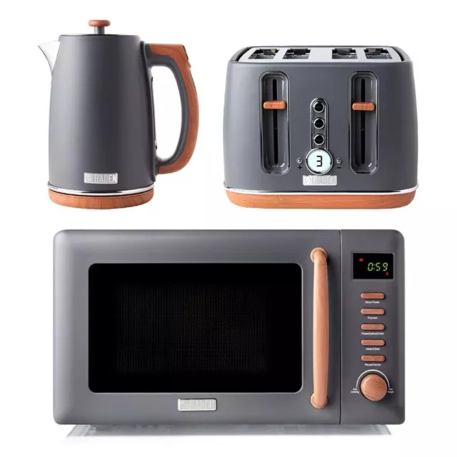 Haden - Kettle, Toaster & Microwave Set - 1.7L, 4 Slice, 800W  Dorchester Grey