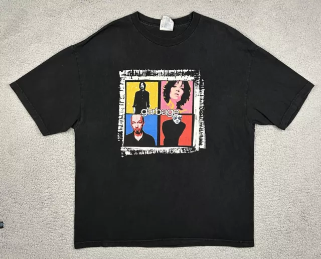 Y2K Garbage Beautiful Garbage 2001 World Tour Black T-Shirt Size XL