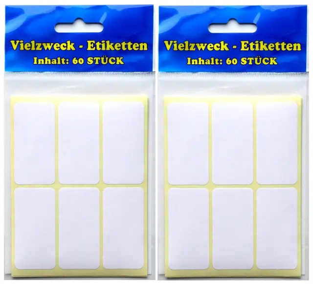 120 Klebeetiketten weiß selbstklebend Tiefkühl Gefrier Etiketten 50 x 25 mm NEU