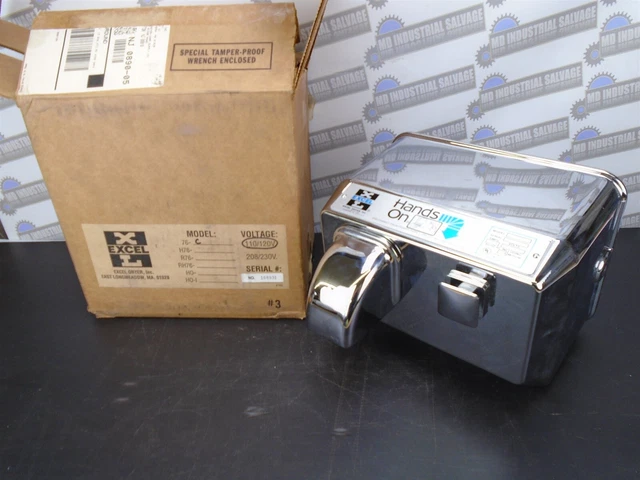 EXCEL DRYER - 76C - 110/120V CHROME HAND DRYER - Vintage Heavy Duty -NEW in BOX