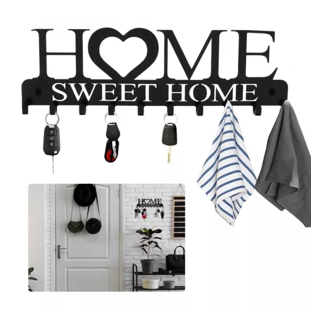 Hallway Keys Hooks Wall Mounted Iron Hangers Hooks Coat Hat Storage Rack