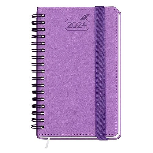 POCKET 2024 PLANNER by , Small Calendar for Purse 12 Months 3.5" x 6