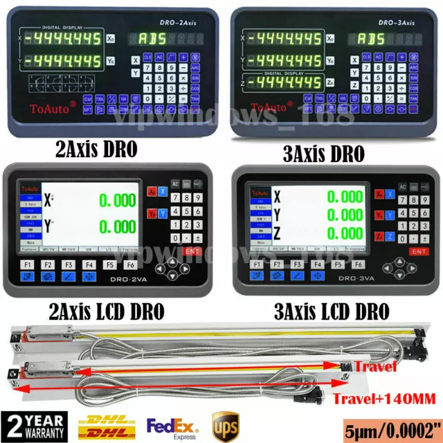 2/3/4/5Axis Digital Readout DRO TTL 5um Glass Linear Scale Encoder CNC Mill Lath