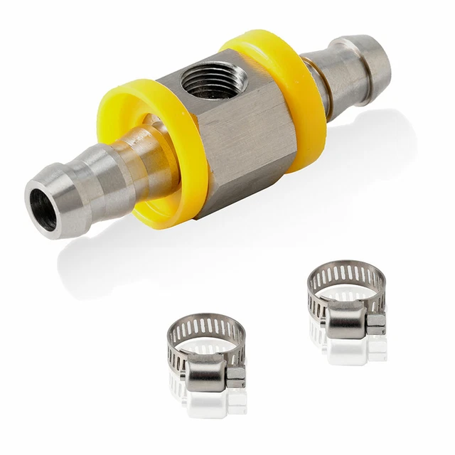 GLOWSHIFT 1/2” FUEL Line Fuel Pressure Gauge Sensor TFitting Adapter