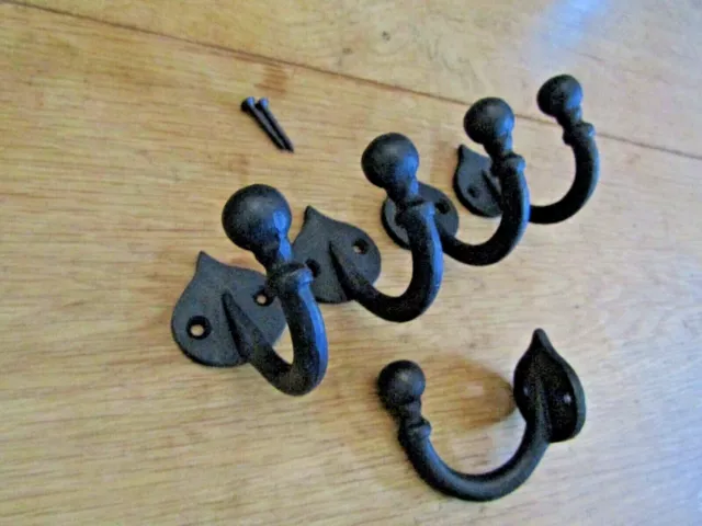 SOLID CAST IRON Rustic vintage old traditional victorian retro hat & coat  hooks £3.99 - PicClick UK