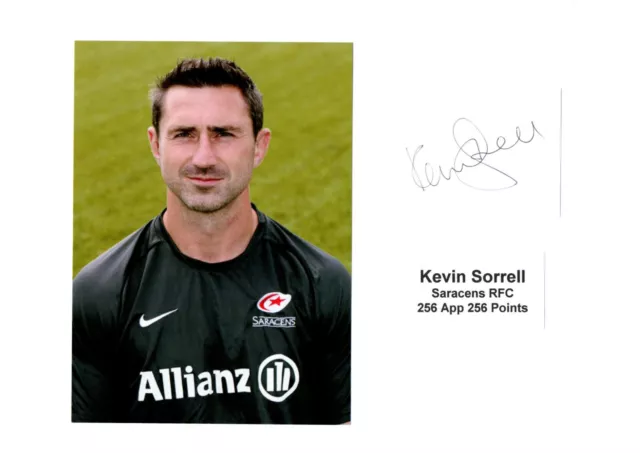 Kevin Sorrell Hand Signed Card Photo & COA Saracens & England Rugby