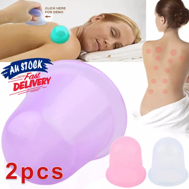 2X Anti Cellulite Delivery Massage Cup Vacuum Suction Lifting Silicone Cupping