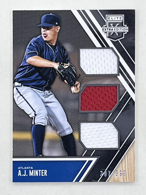 A.J. Minter 2017 Panini Elite Extra Edition Triple Materials Silver /149 #TM-AM