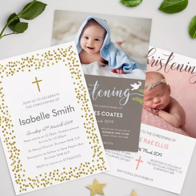 Personalised Photo Boy / Girl Christening / Baptism / Naming day invitation (R1)