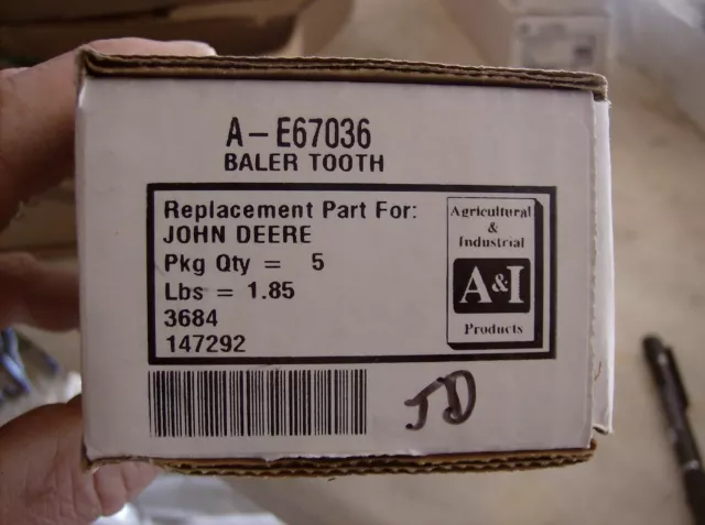 E67036 Fits John Deere Baler Pickup Tooth Lot Of 5  430 530 410 510 +