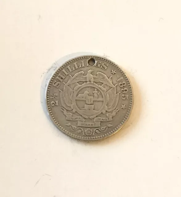 1895 Half Crown 2.5 Shilling Paul Kruger pre Boer War ZAR coin from South Africa