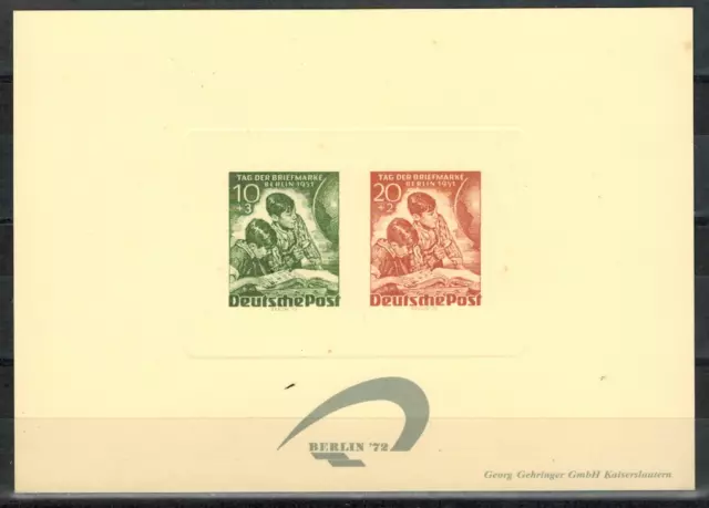 1 Prägedruck Berlin Nr. 80/81 xx Tag der Briefmarke Gehringer # 1713