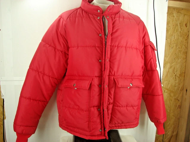 Vtg Ex-Coca Cola Quilted Uniform Jacket in Red by Pla-Jac Sz L 48 chest USA