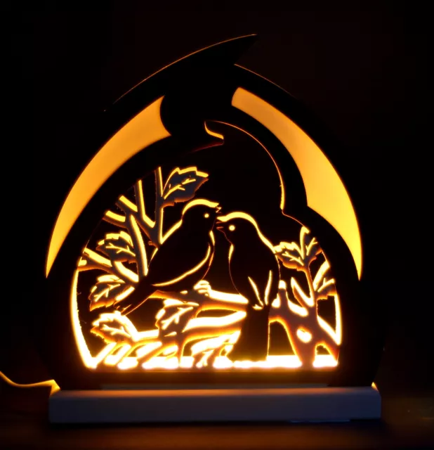 LED Romantikleuchte Schwibbogen Vögel im Baum  Neu vom Erzgebirge Fachhändler