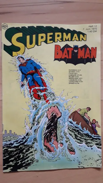 Superman Batman Nr.12 vom 7.6.1975 - Z1-2 ORIGINAL ERSTAUSGABE Comicheft Ehapa