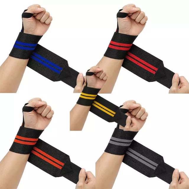 Power Weight Lifting Wrist Thumb Wrap Support Gym Training Fist Strap Bar Brace