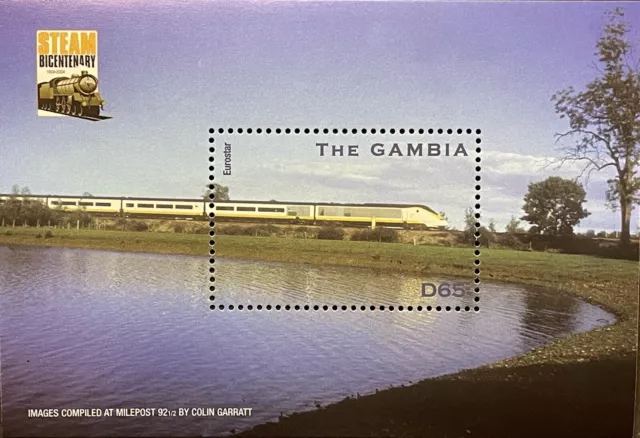 Gambia Trains Stamps 2004 Mnh 200 Years Of Steam Locomotives Eurostar Railroad