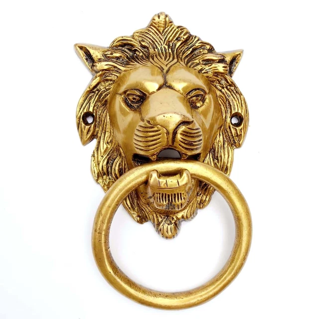 Main Vintage Style Laiton Lion Tête Classique Porte Heurtoir Décorative Pièce