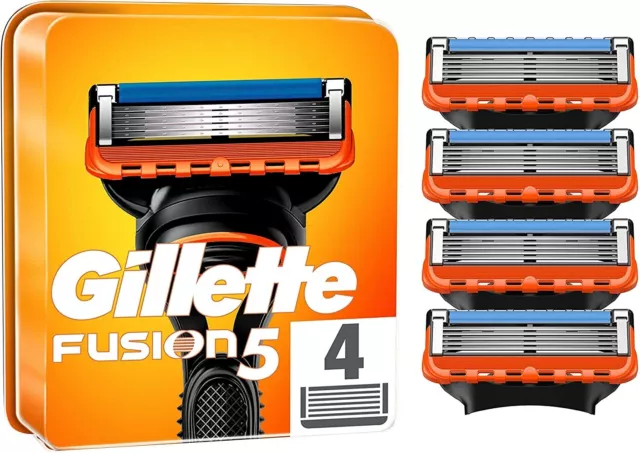 Pack 4 Lames GILLETTE "Fusion 5" Recharge de Rasoir Paquet Pack Gilette ORIGINAL