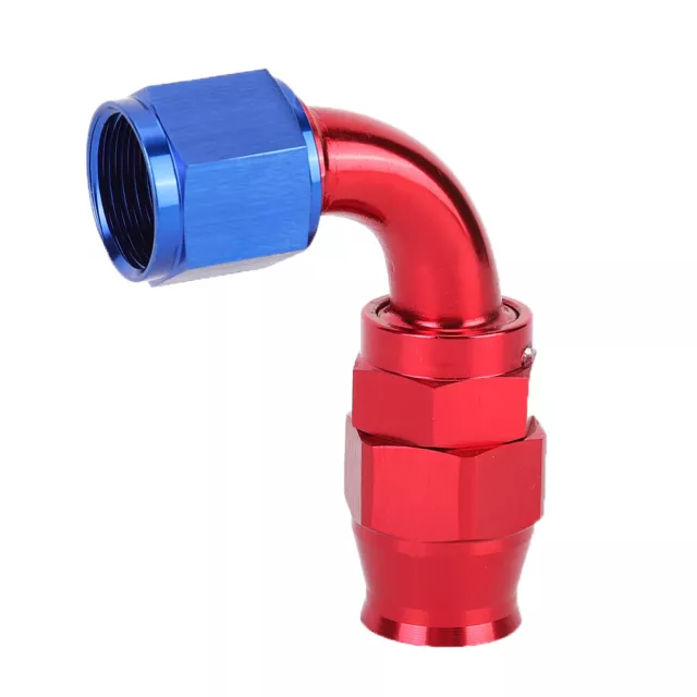 AN10 Aluminum Alloy Red Blue Oil Line End Fitting Adapter For PTFE Fuel Hose