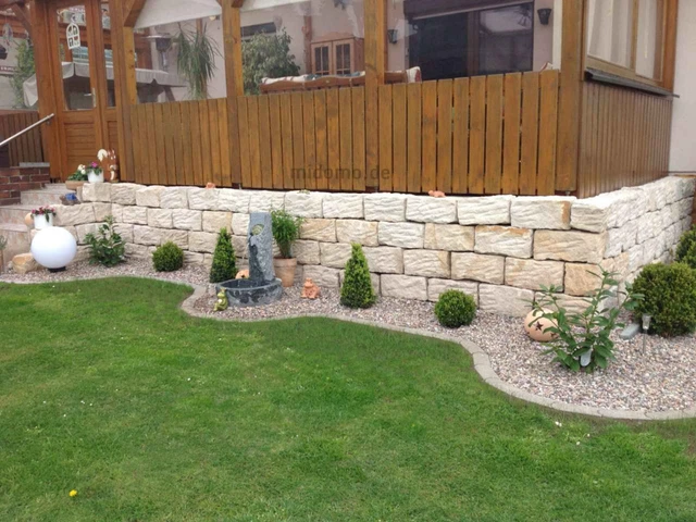 Sandstein Mauersteine 30 Stück 20x20x40 Mauer Naturstein beige Trockenmauer