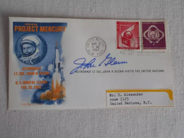 Mercury Beleg original signiert John Glenn Space