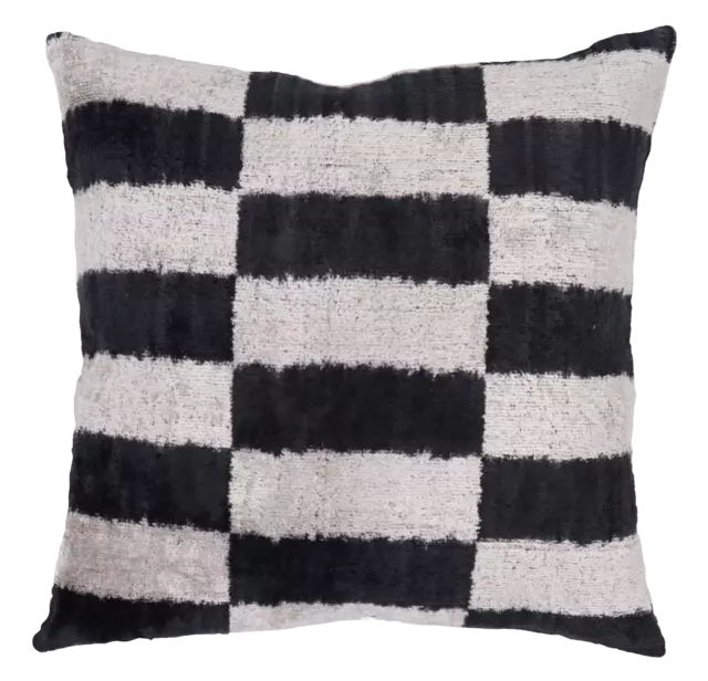 Handmade Black Velvet Feather Insert Square Throw Pillow 16 x 16 in (40 x 40 cm)