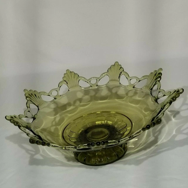 Vintage Westmoreland Glass Ring & Petal Line 1875 Footed Bowl 12" EUC