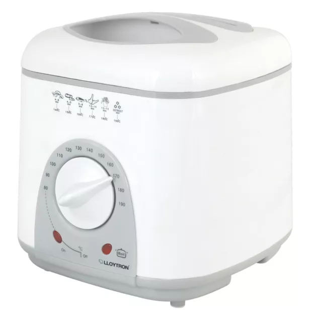 Friteuse compacte Lloytron cuisine blanche parfaite antidérapante pieds 1,0 L E6010WH