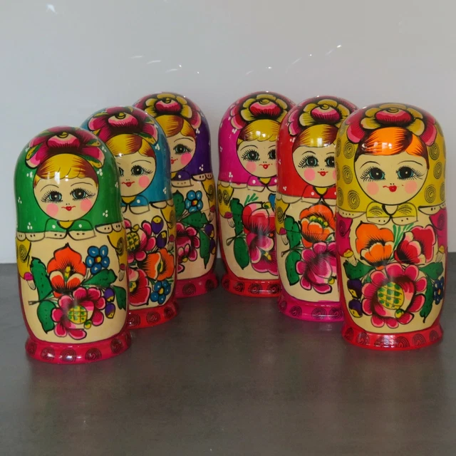 Babuschka Matroschka Matrjoschka Matruschka russische Puppen 7 teilig 7 tlg groß