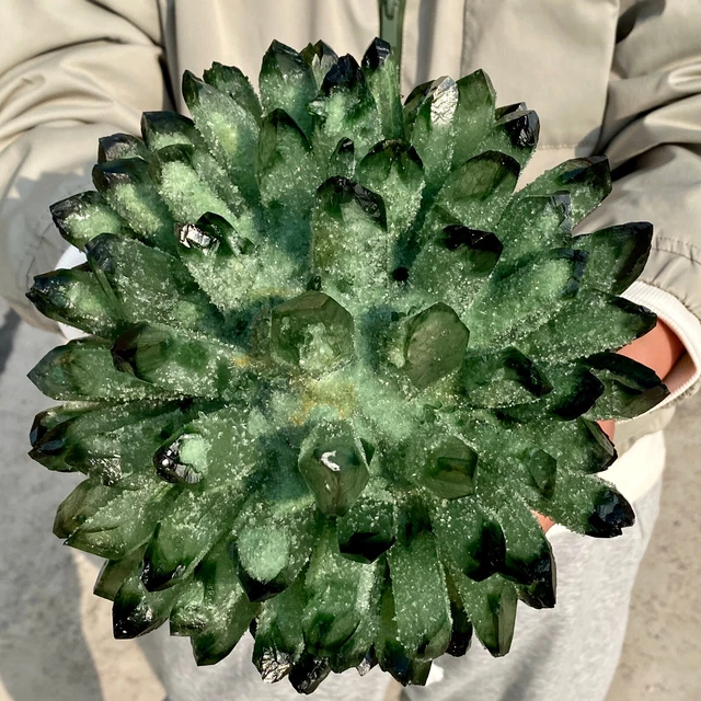 10.9LB New Find Green Phantom Quartz Crystal Cluster Mineral Specimen Healing 7