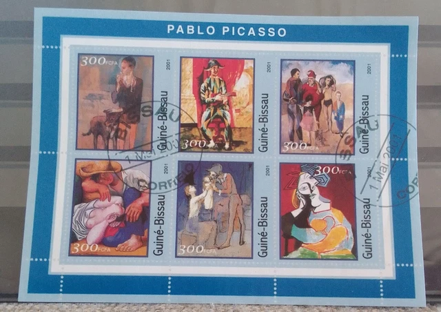 #4 sheets stamps Guine' Bissau machines -motorcycle-portraits.2001 stamped. 3