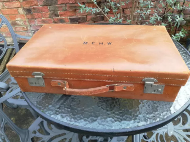 Vintage leather suitcase Finnigans Bond Street London