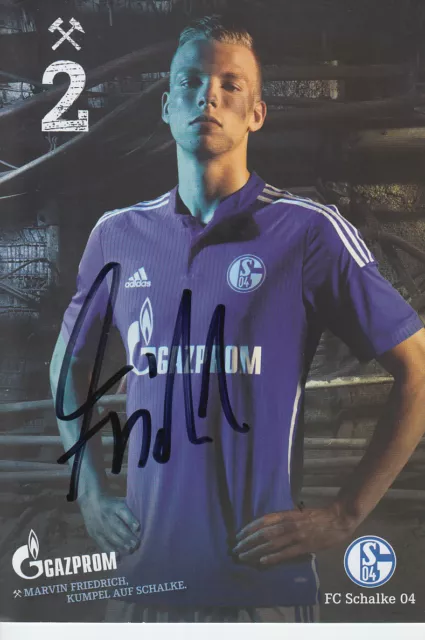 Fc Schalke 04 Marvin Friedrich Hand Signed Club Card Photo.