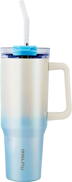 Simple Modern 40 OZ Tumbler with Handle & Straw Steel Travel Mug Iced Coffee Cup