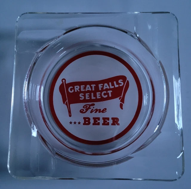 Vintage Great Falls Select Beer Glass Ashtray Montana Brewery Collectable