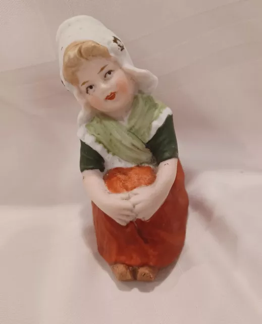 Antique German Gebruder Heubach Marked Bisque Girl Figurine