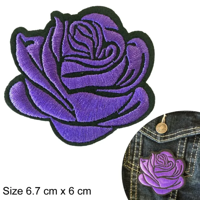 BLUE EMBROIDERY PATCH Pink Iron on Patches DIY Flowers Patches for Jeans  $6.61 - PicClick AU