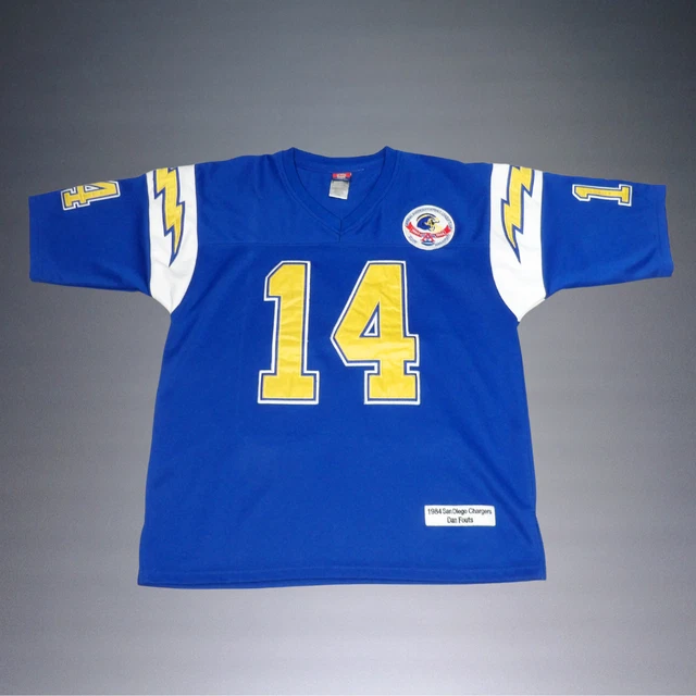Reebok Gridiron 84 Dan Fouts San Diego Chargers #14 Jersey+Anniversary Patch S52