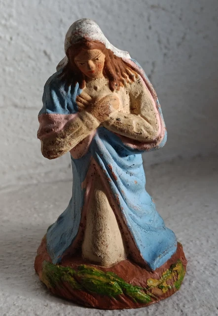 Santons De Noël Anciens En Terre Cuite - Décorations Vintage Pour Crèche, Occasion