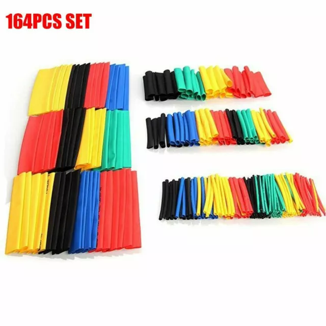 164 Pcs Heat Shrink Tubing Tube Assortment Wire Cable Insulation Sleeving Set Au 2