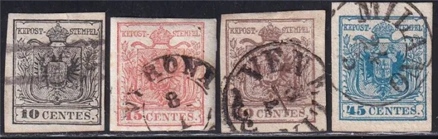 Lombardei Venetien 1850 Nr. 2-5 MP gestempelt