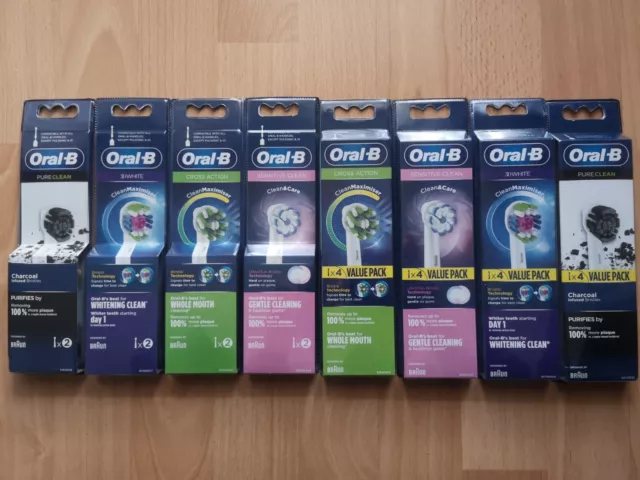 Lot têtes ORAL-B Brossettes de Rechange Pack 4 Modèles Brosse à dents électrique