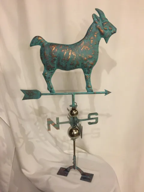 LARGE Handcrafted 3Dimensional  GOAT Weathervane Copper Patina Finish