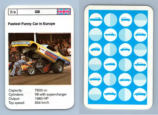 Fastest Funny Car In Europe - Dragsters 1970's Dubreq Series 1 Top Trumps Card