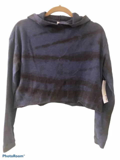 NWT Z by Zella Blue Cropped sweatshirt hoodie Tie Dye Women’s Size XS