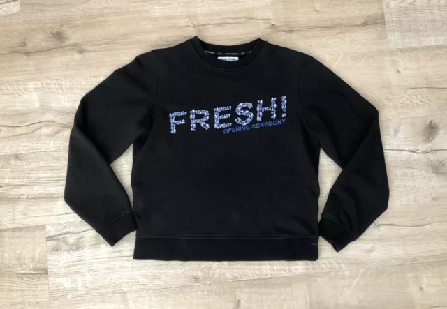 OPENING CEREMONY Embellished Fresh Sweatshirt Women's Small S Black